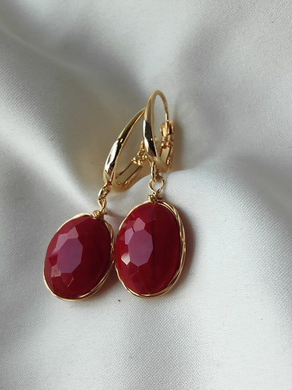 Countess Earrings - Ruby Red