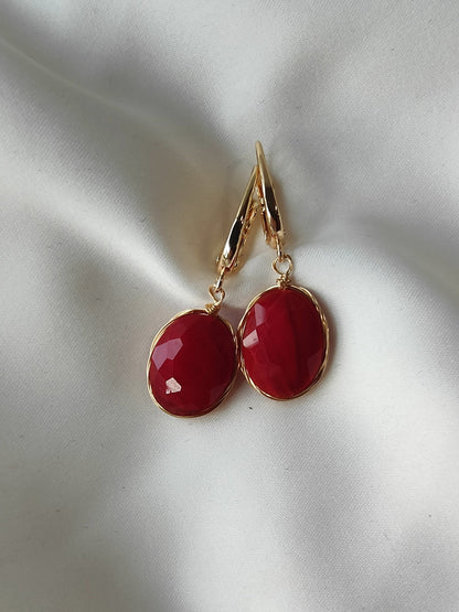 Countess Earrings - Ruby Red