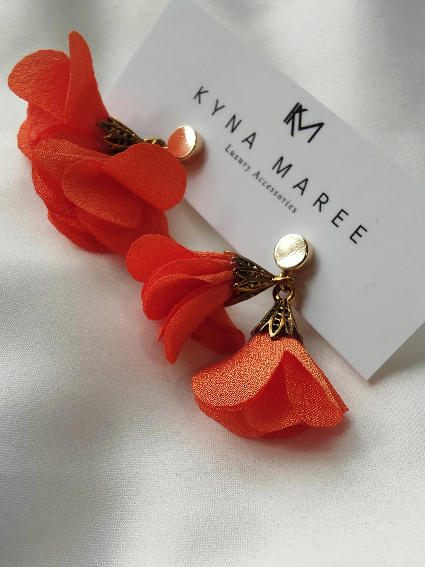 Fleur Earrings - Tangerine