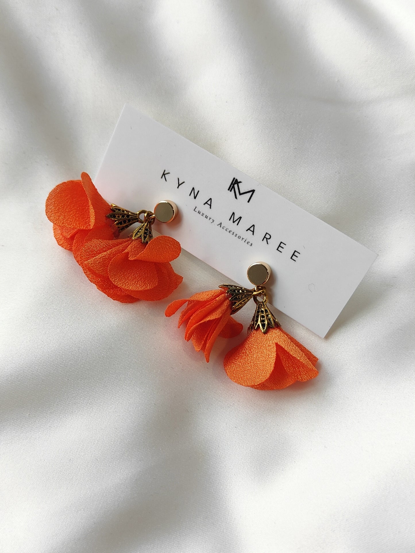 Fleur Earrings - Tangerine