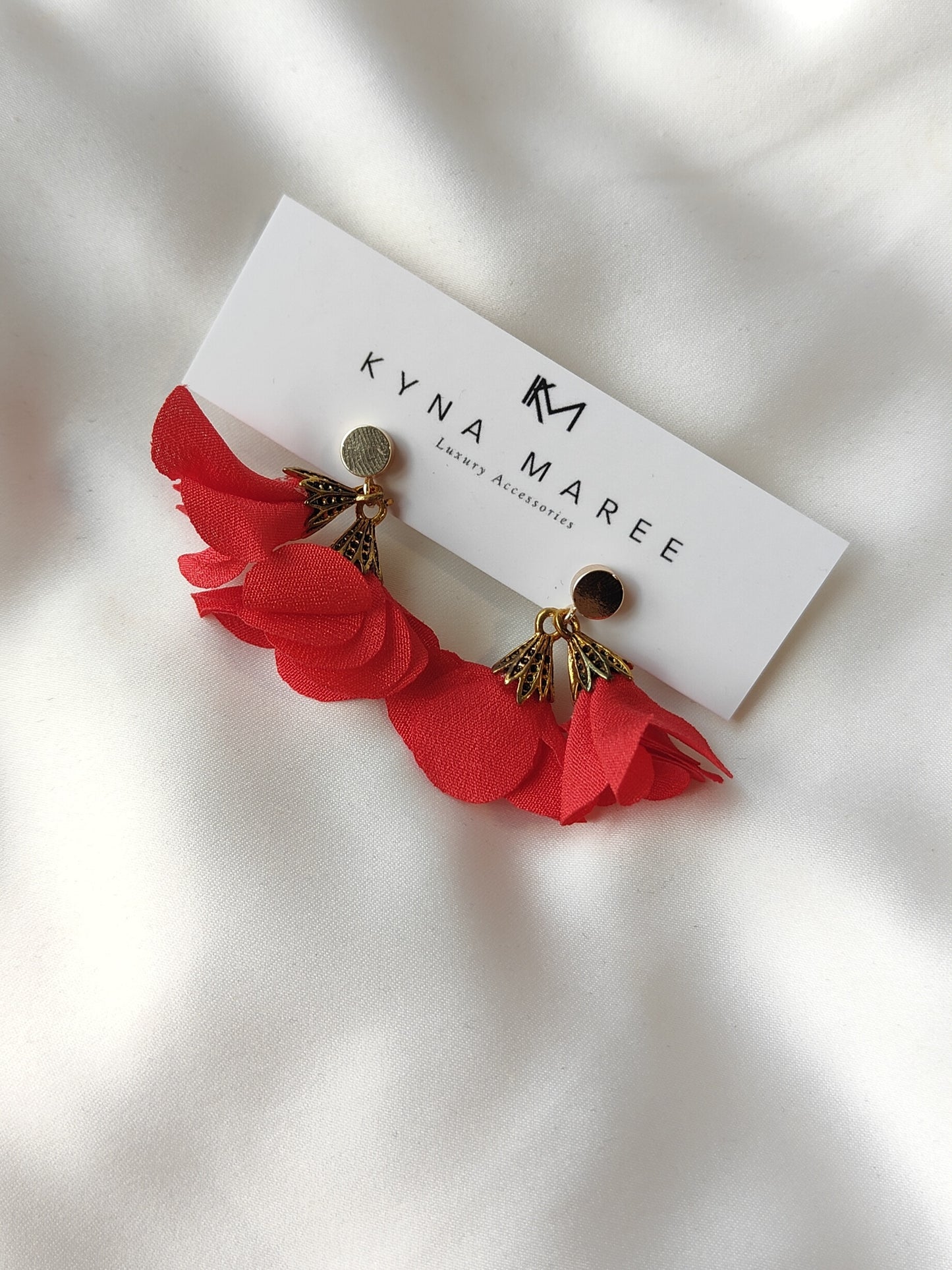 Fleur Earrings - Tomato Red