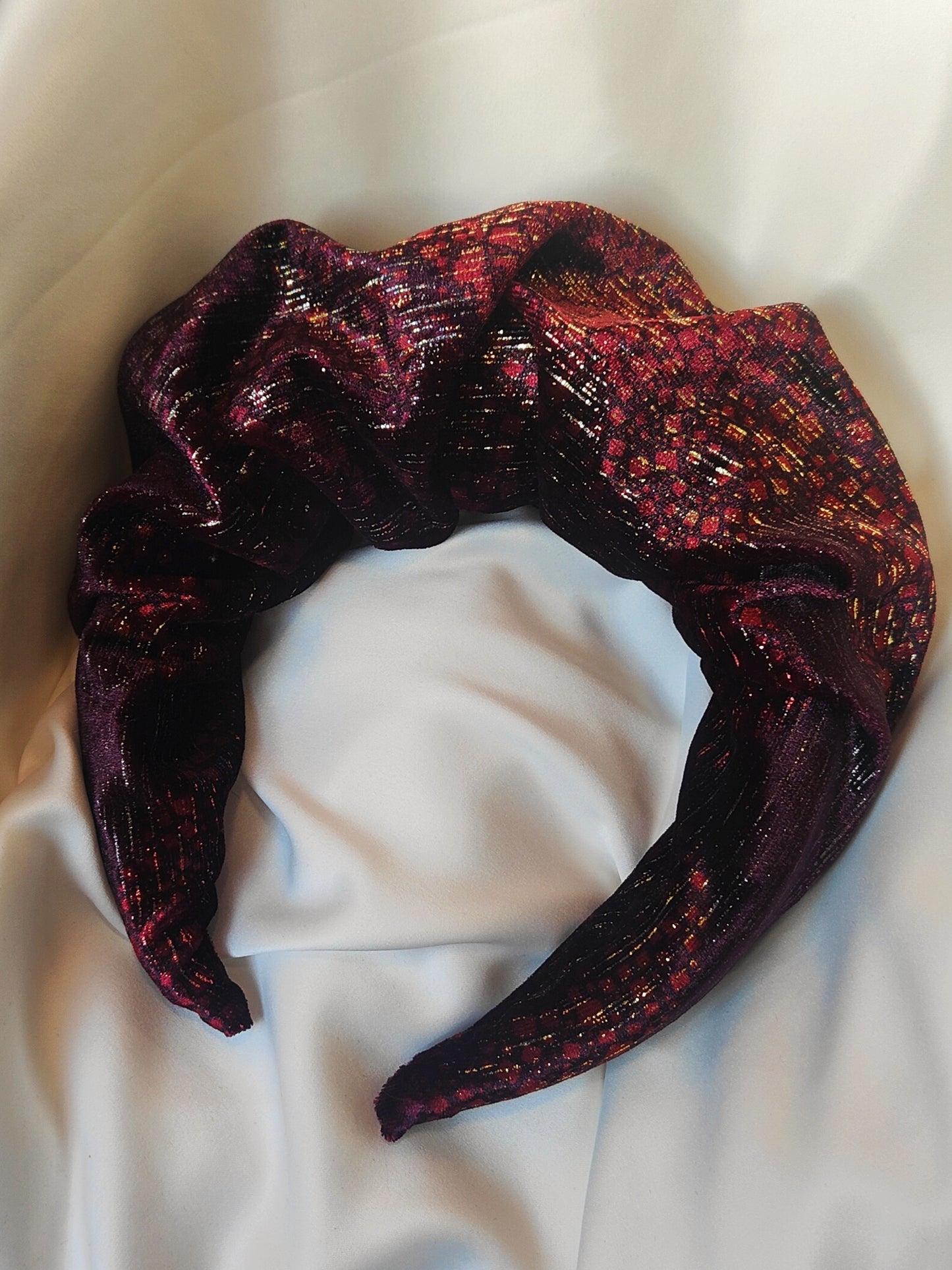 METALLIC MULBERRY  Ruffle Headband