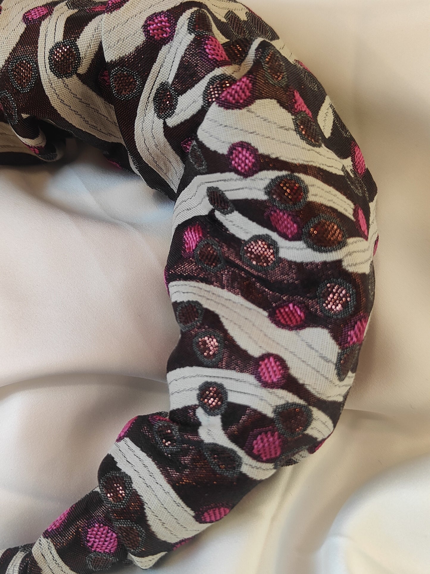 Statement Ruffle Headband - 70's Berry