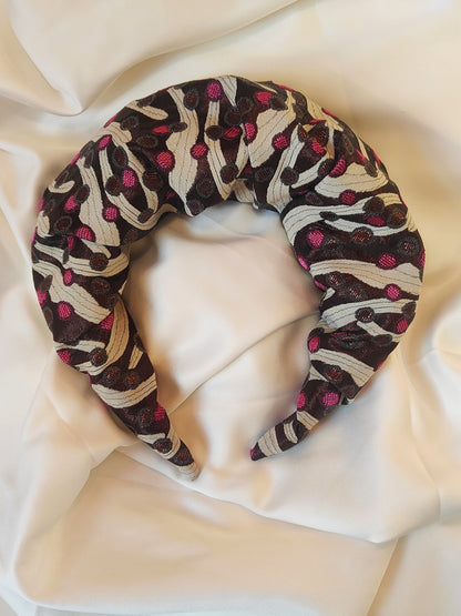 Statement Ruffle Headband - 70's Berry