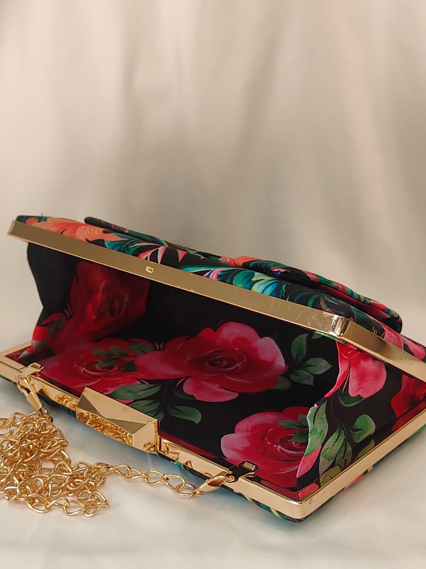 BOW CLUTCH BAG - Forest Flora