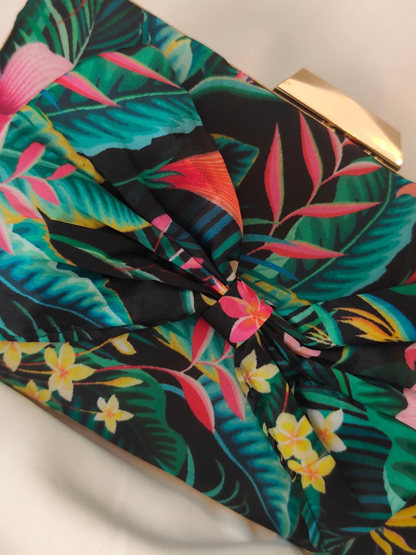 BOW CLUTCH BAG - Forest Flora