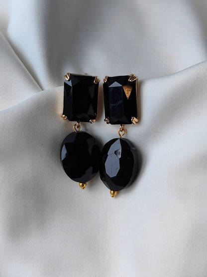 Statement Gem Earring - Black
