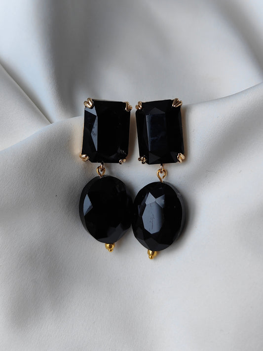 Statement Gem Earring - Black