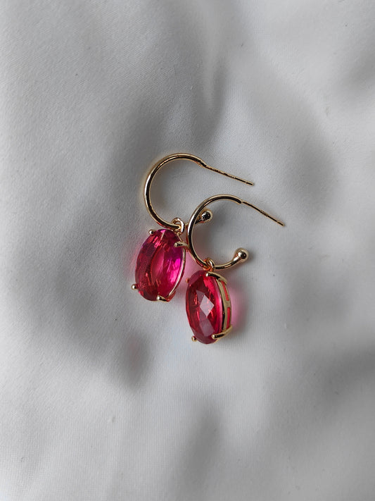 Ombre Earrings - Berry Pink