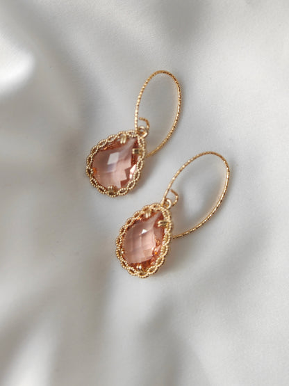 DIANA Crystal Earrings - Blush