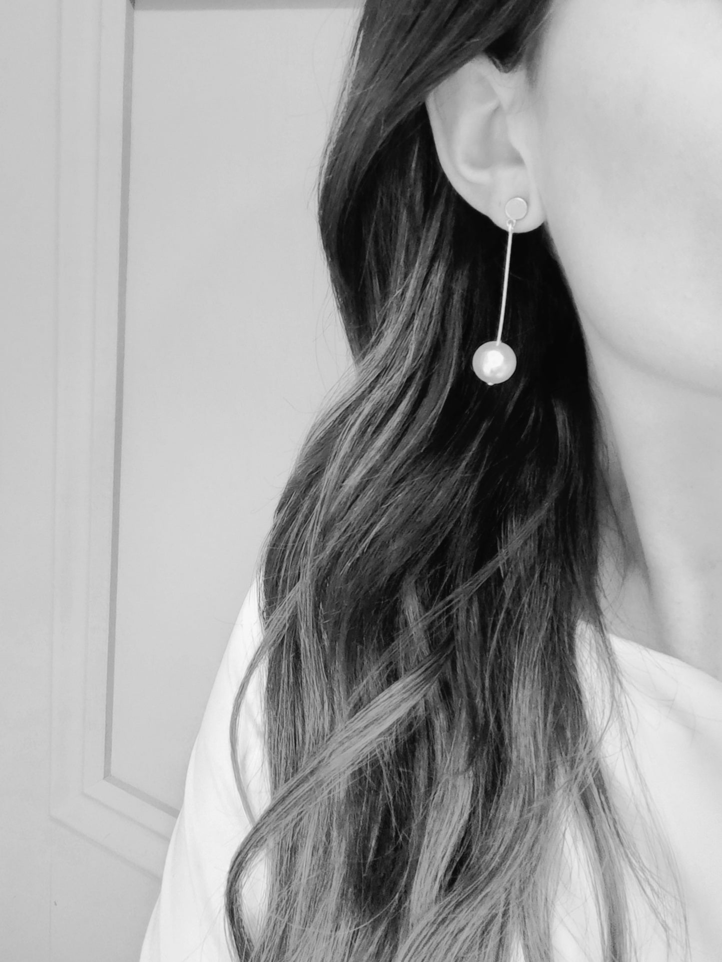 AUDREY - Ráiteas Airgid Earrings Pearl