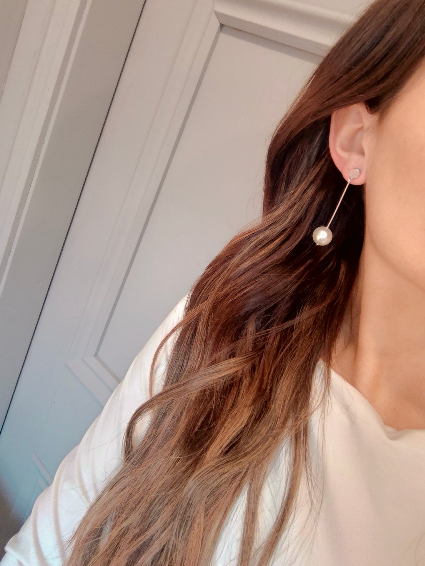 AUDREY - Ráiteas Airgid Earrings Pearl