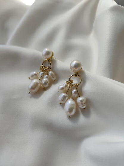 HAILEY - Statement Freshwater Pearl Bridal Earrings