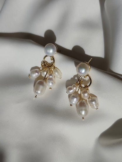 HAILEY - Statement Freshwater Pearl Bridal Earrings