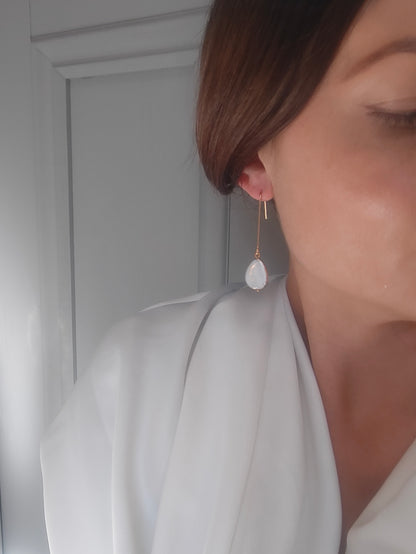 CORINNE - Contemporary Gold Hoop Bridal Earrings (Copy)