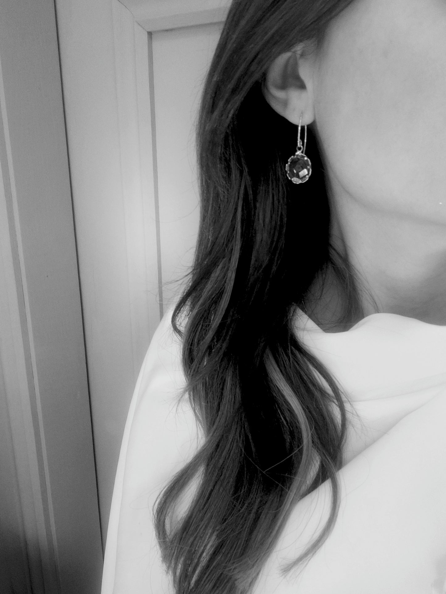 Layla - Crystal Gem Drop Earrings - Clear