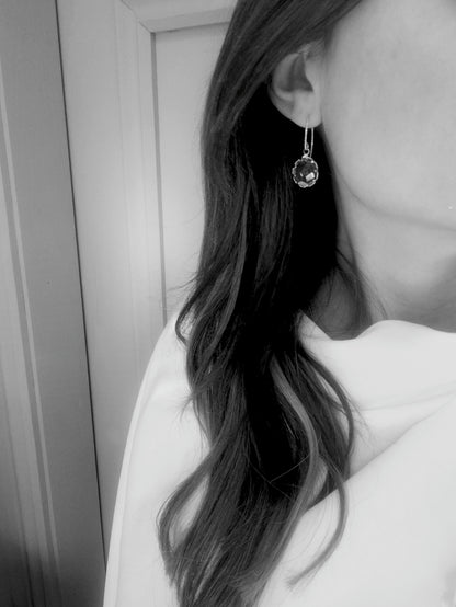 Layla - Crystal Gem Drop Earrings - Clear