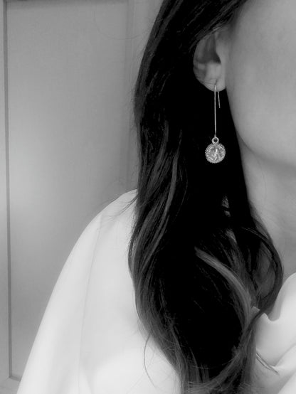 Connie - Crystal Gem Drop Earrings - Gold / Royal Blue