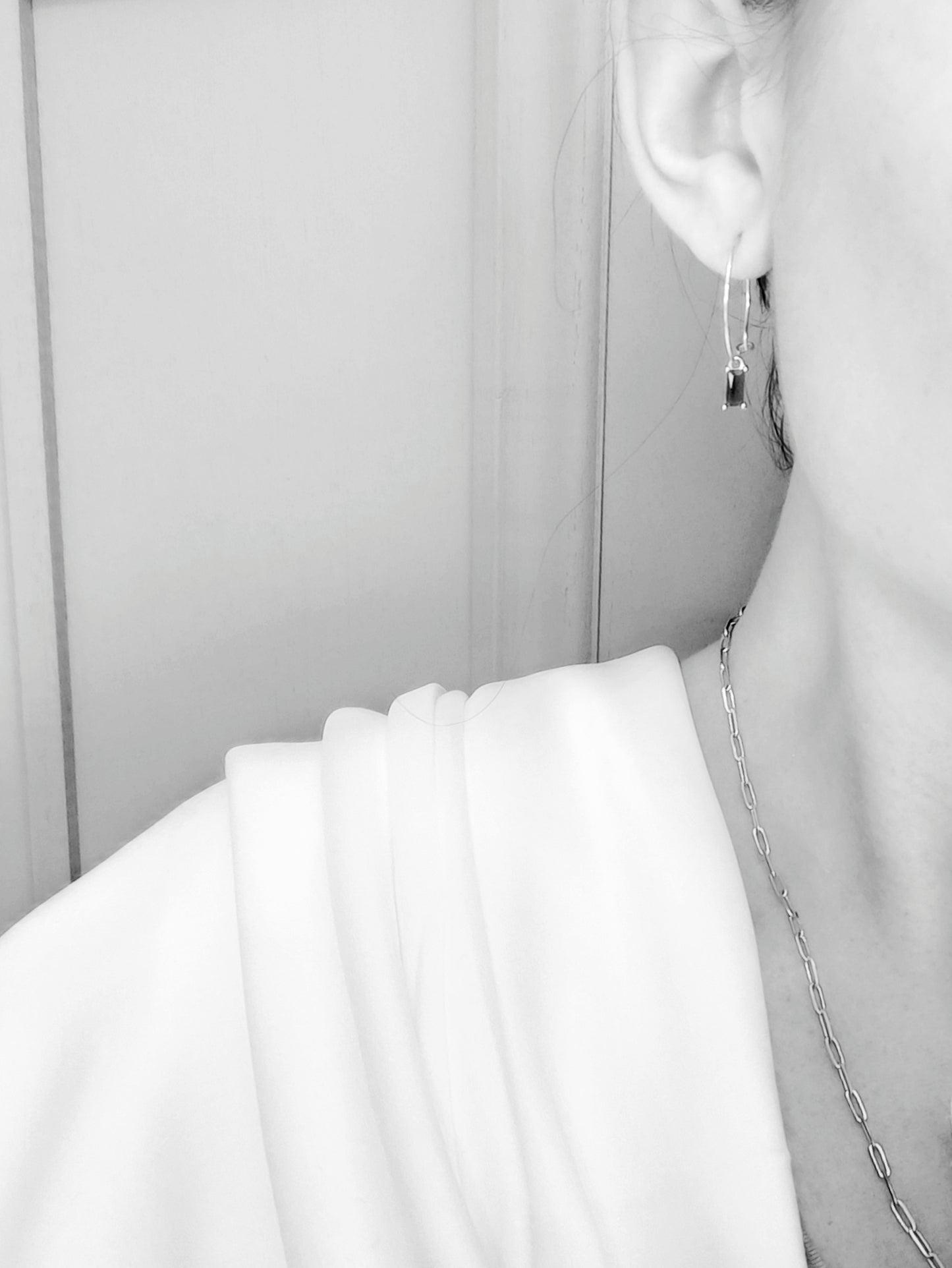 FRANKIE- Contemporary Gem Earrings - Black