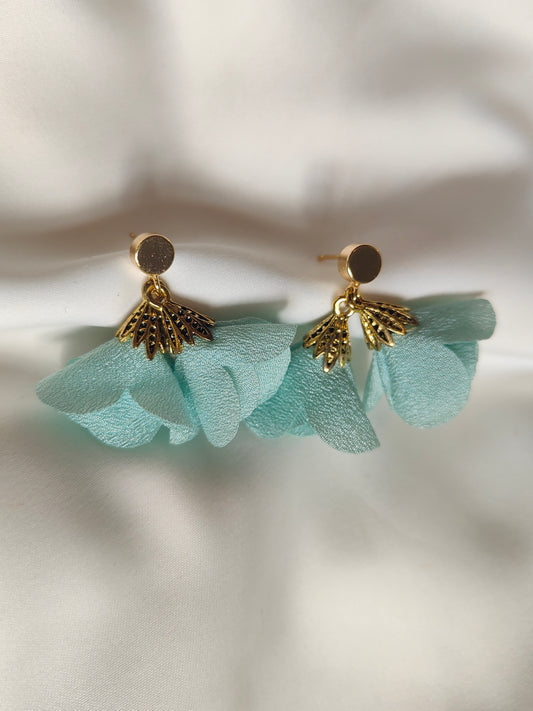 Fleur Earrings - Aqua