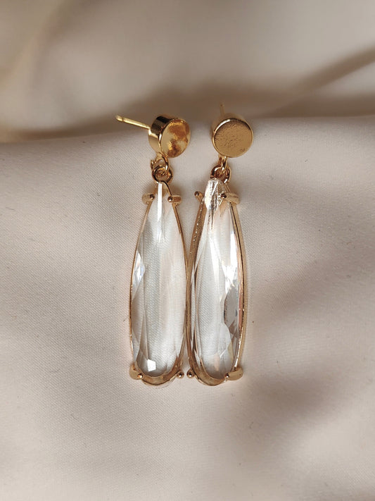 HELEN - Long Crystal Drop Earrings