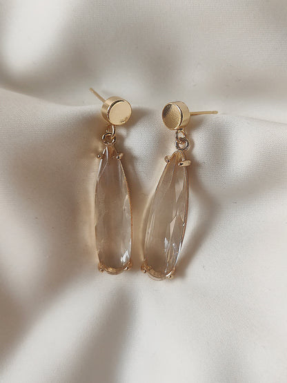 HELEN - Long Crystal Drop Earrings
