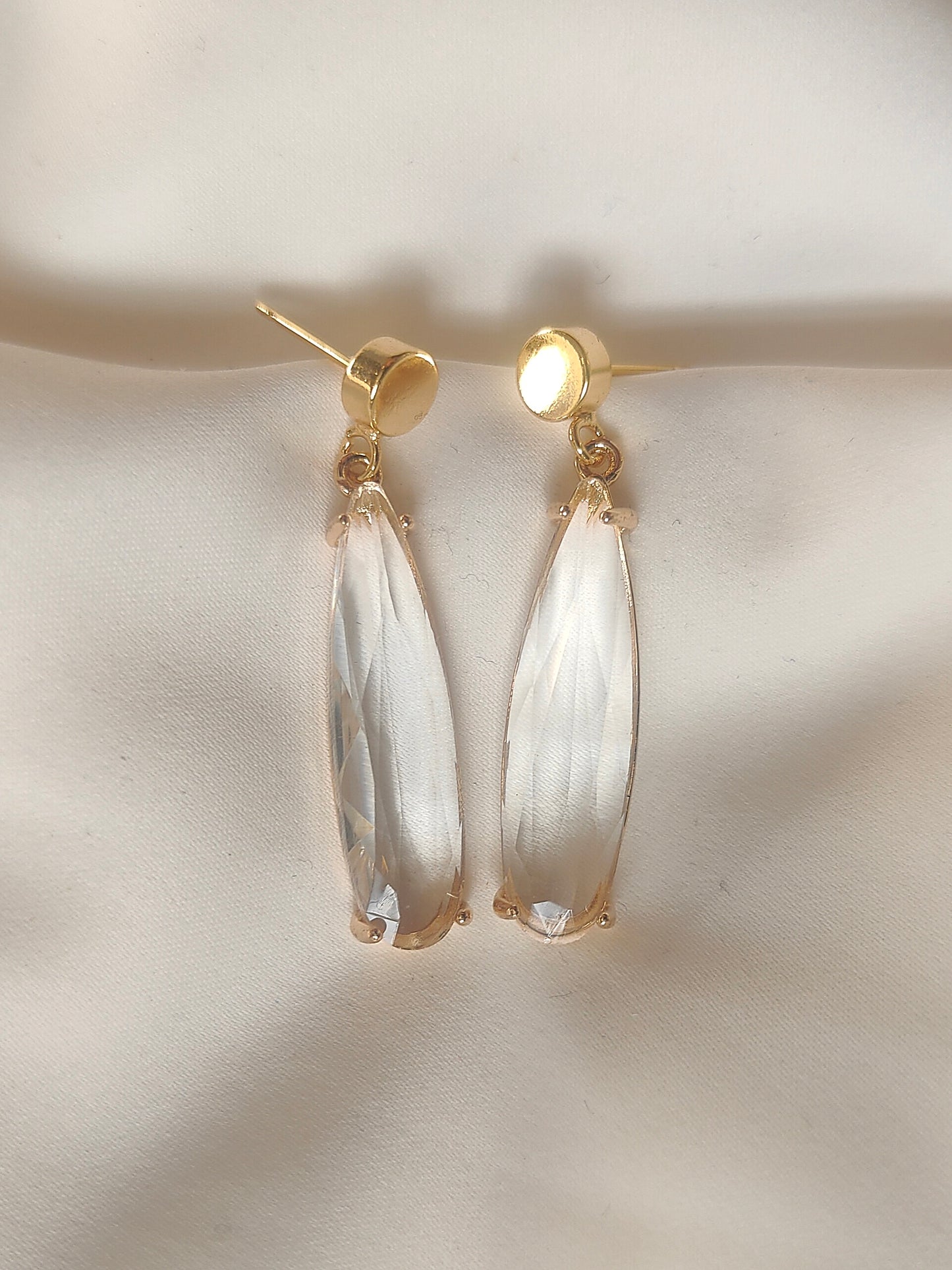 HELEN - Long Crystal Drop Earrings