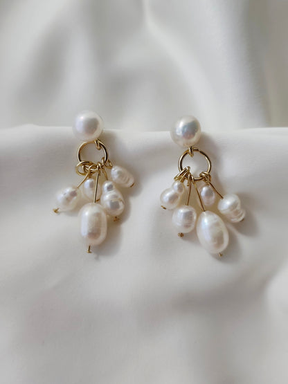 HAILEY - Statement Freshwater Pearl Bridal Earrings