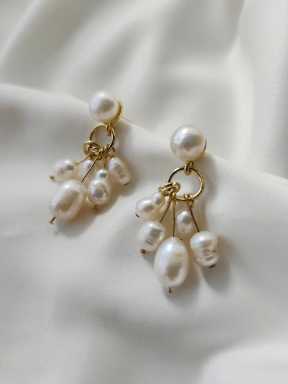 HAILEY - Statement Freshwater Pearl Bridal Earrings