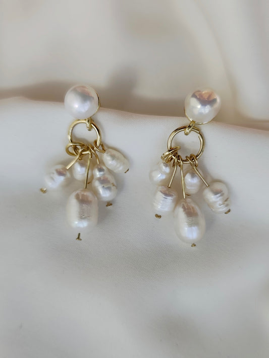 HAILEY - Statement Freshwater Pearl Bridal Earrings