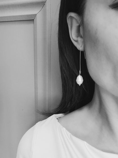 MAREE - Freshwater Pearl Drop Bridal Earrings