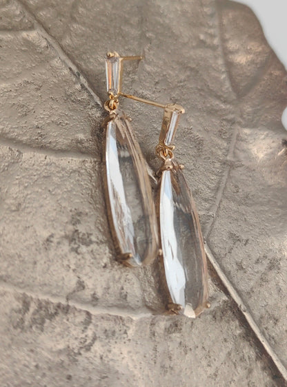 HARPER - Long Crystal Bridal Earrings