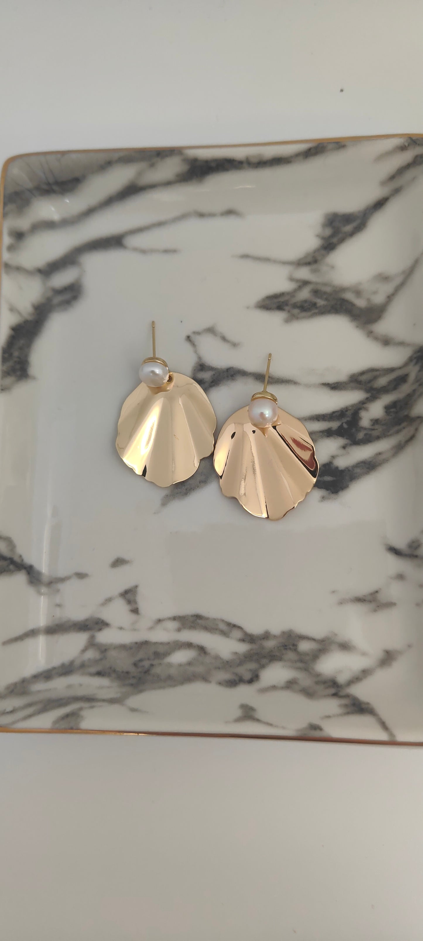 ROSIE - Statement Pearl & Gold Bridal Earrings