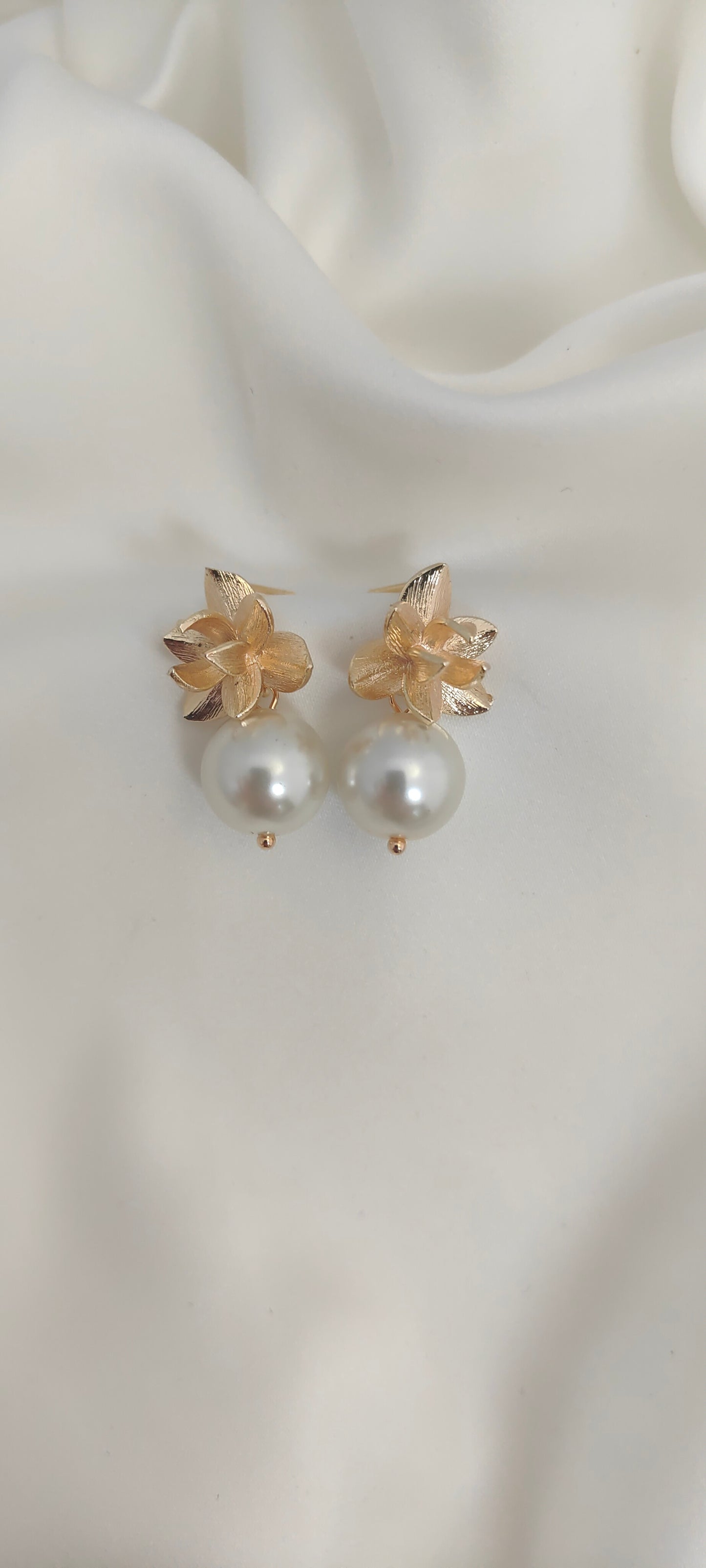 OPHELIA - Statement Pearl & Gold Bridal Earrings