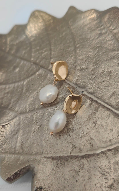 MOLLY - Ráiteas Earring Bridal Pearl &amp; Gold