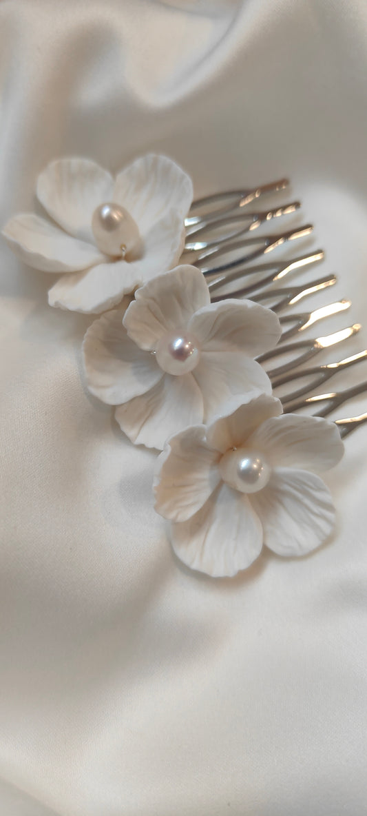 BLANCH COMB - Floral Bridal Hair Accessory