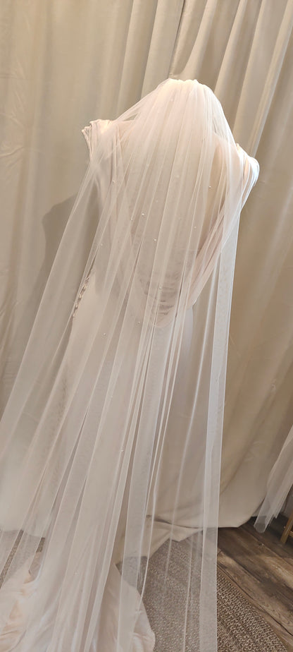 JENNIFER  - Cascading Pearl Wedding Veil