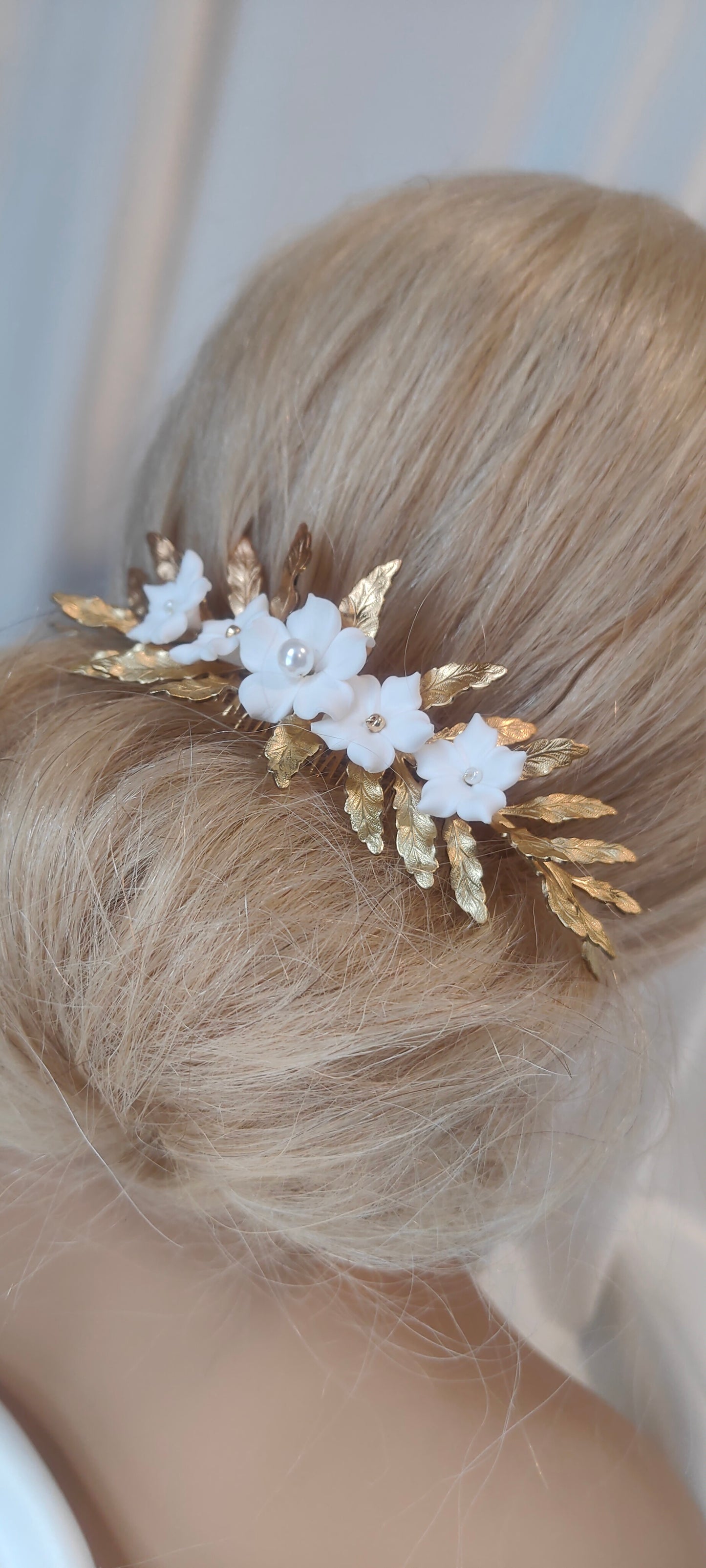 ATHENA  - Gold Floral Bridal Hair Accessory