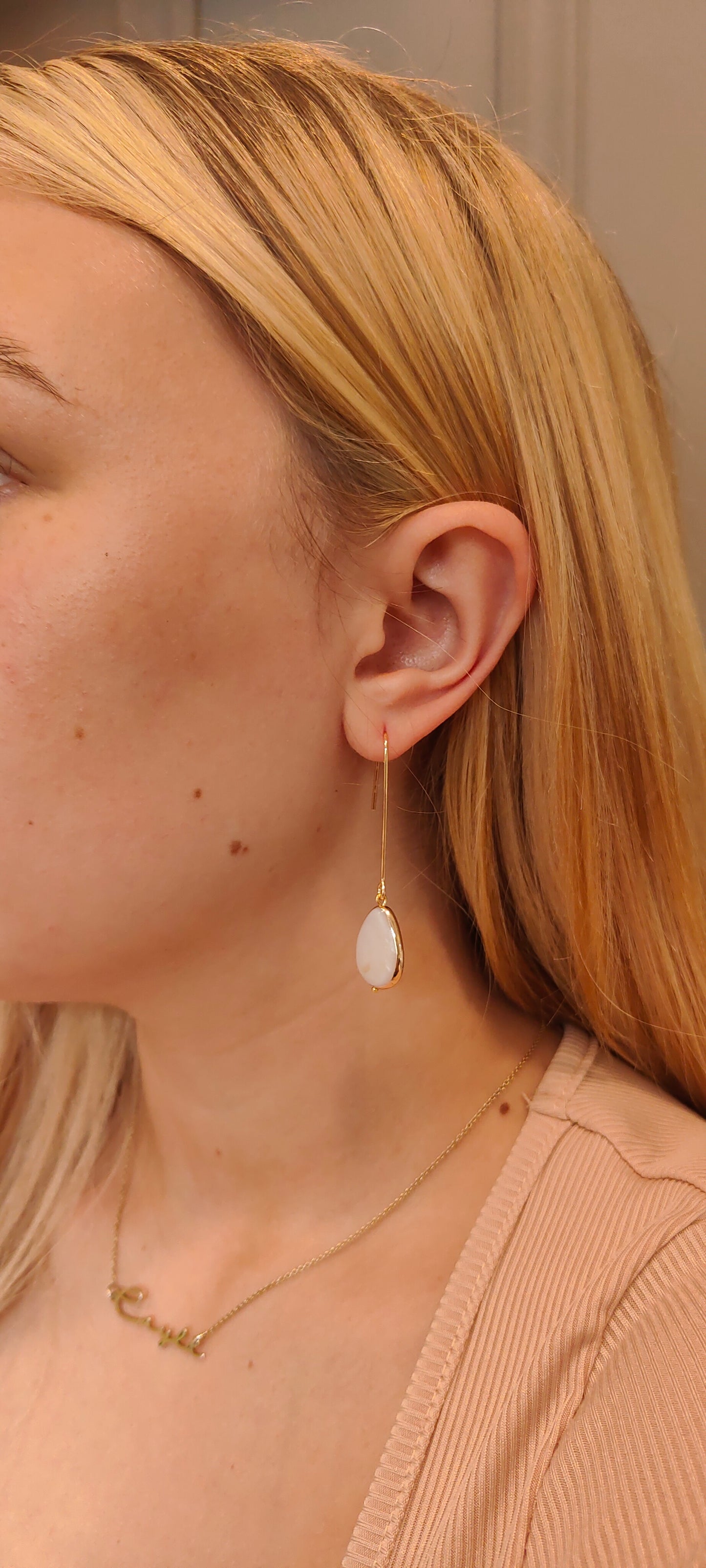 CORINNE - Contemporary Gold Hoop Bridal Earrings (Copy)