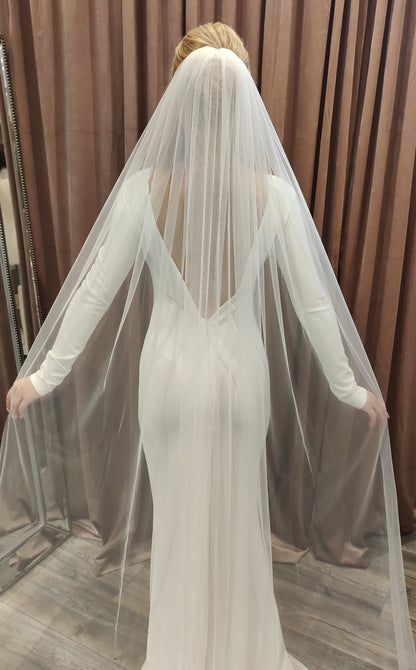 GRAINNE Two-Tier Sheer Tulle Veil