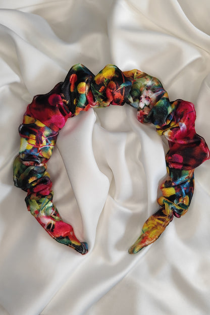 Petite Ruffle Headband - Deep Florals -  ☘ IRISH DESIGN