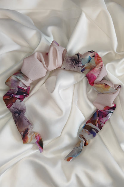 Blush Floral Petite Ruffle Headband -  ☘ IRISH DESIGN