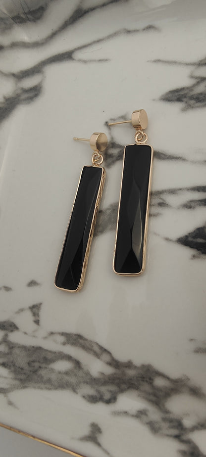 Black Bar Earrings