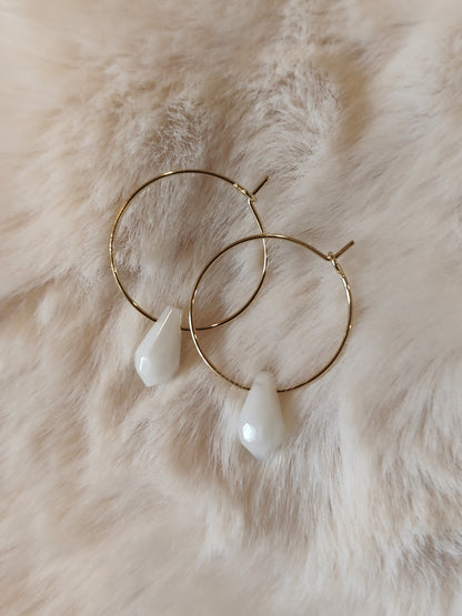JENNA - Gold Hoop Earrings - Snow
