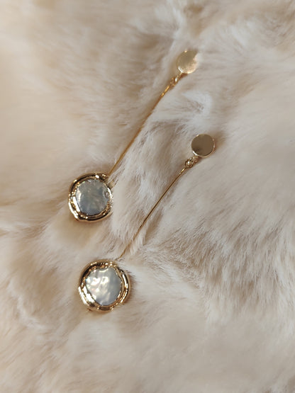 GLORIA - Pearl & Gold Drop Earrings