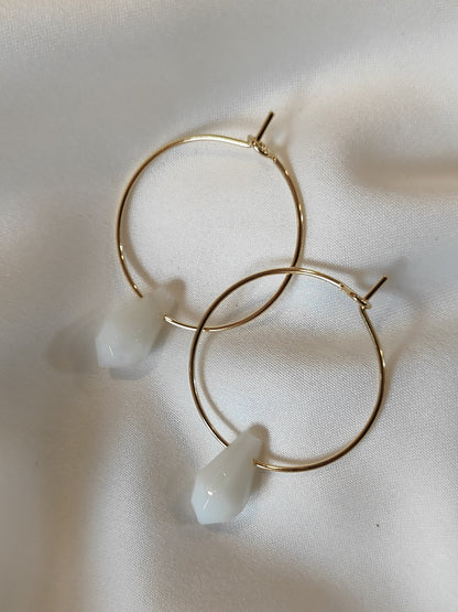 JENNA - Gold Hoop Earrings - Snow