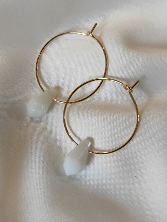 JENNA - Gold Hoop Earrings - Snow