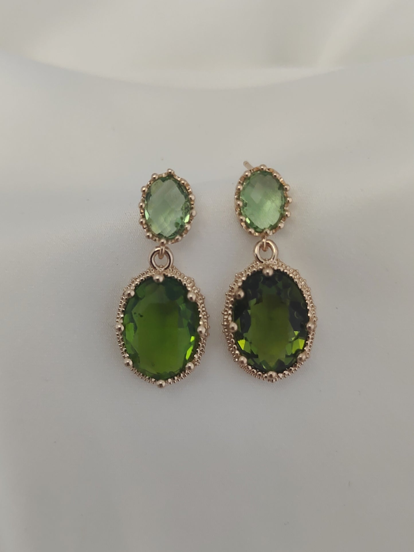 Glam Gem Earring - Olive & Lime