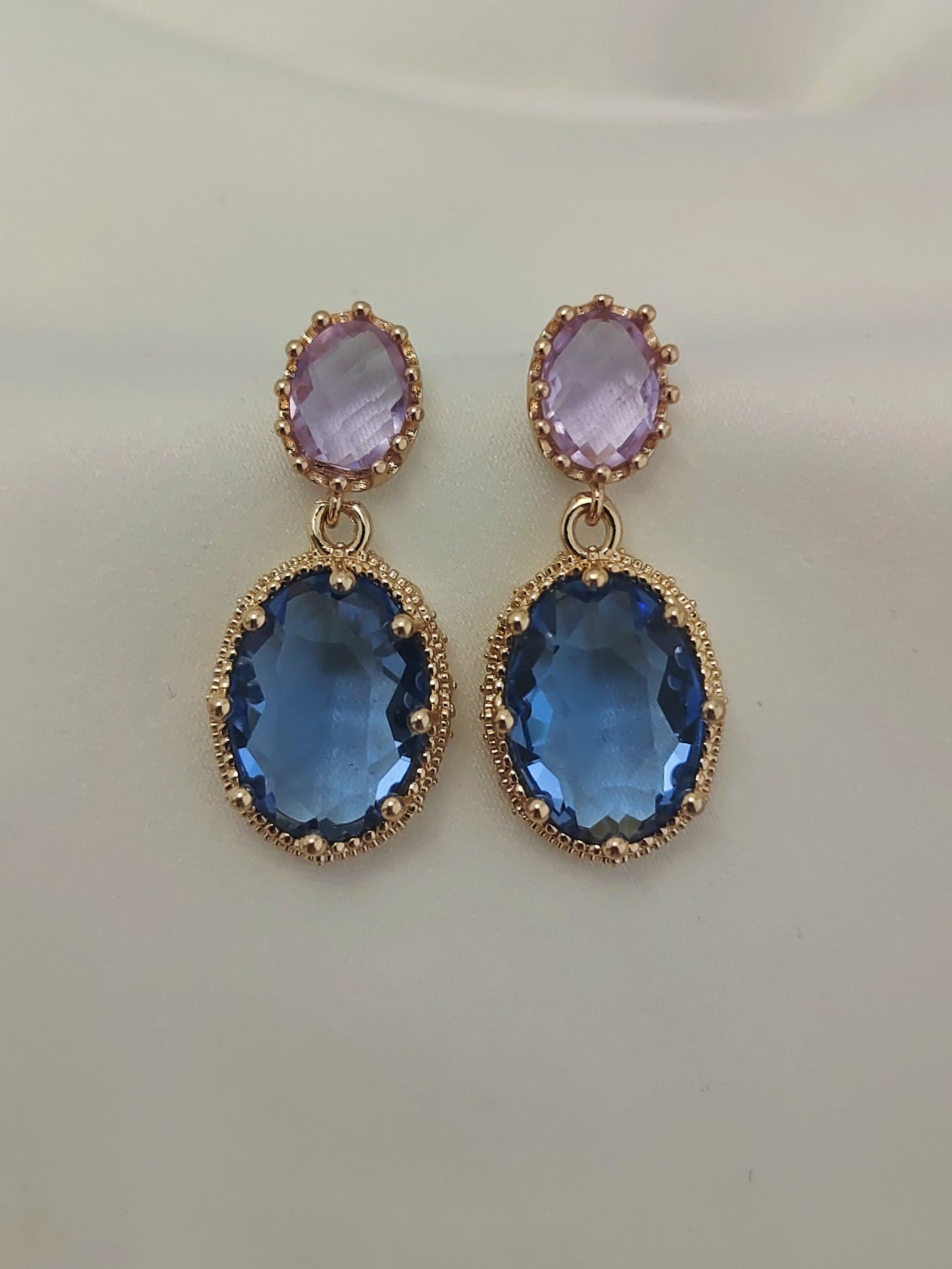 Glam Gem Earring - Lilac and Blue