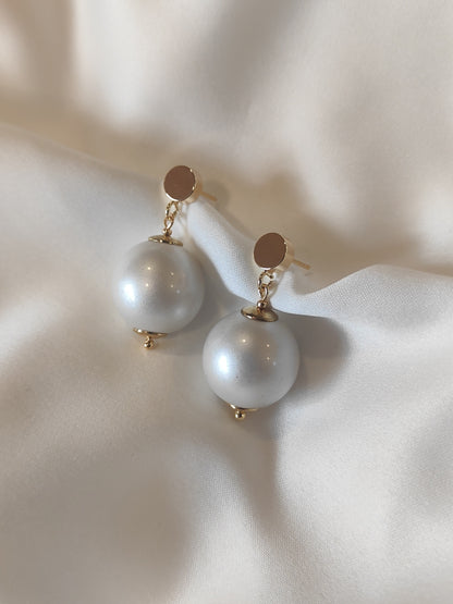 MARNIE - Large Pearl Drop Bridal Earrings